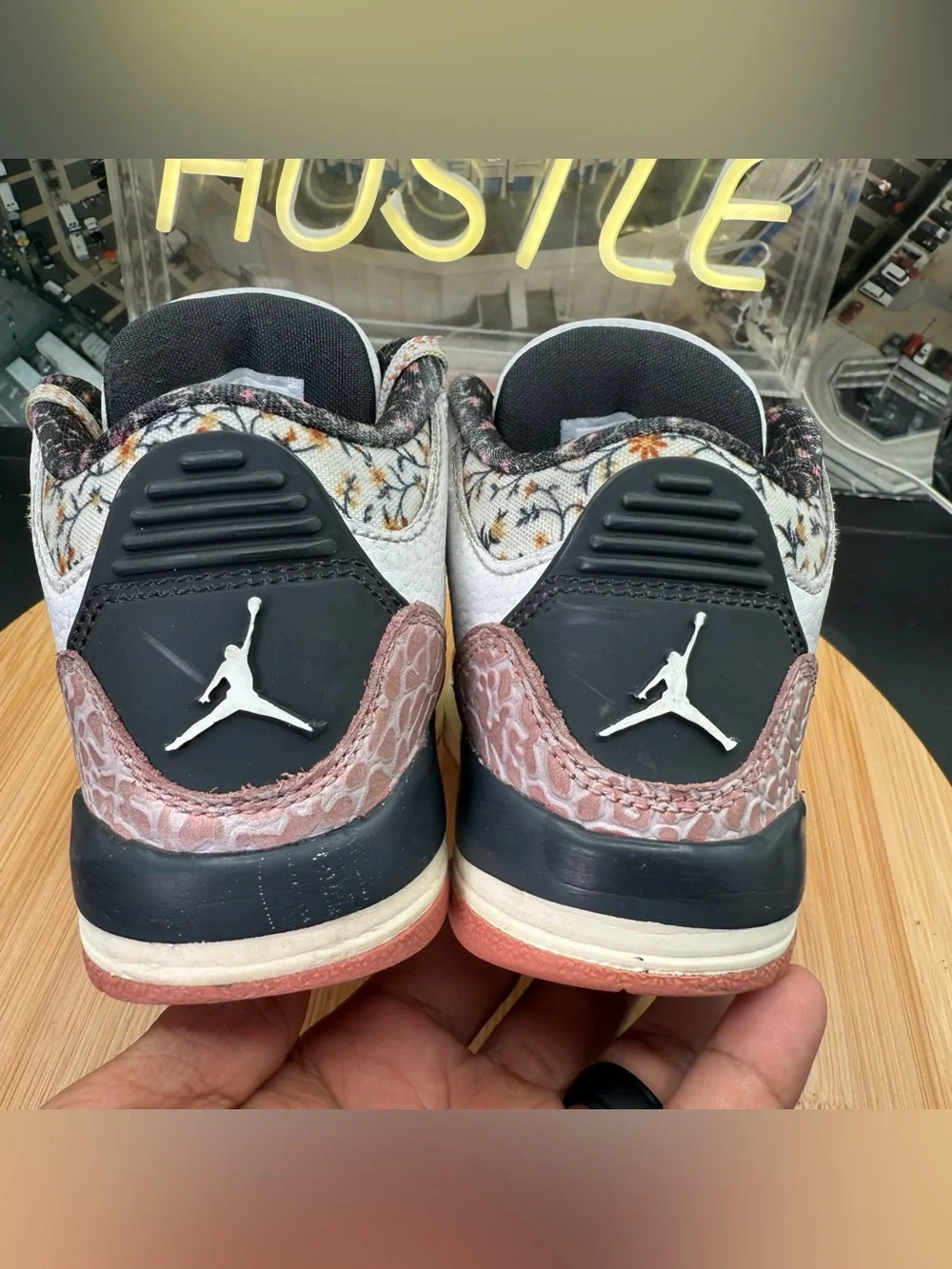 Air Jordan 3 (PS) Retro Red Stardust Shoes White Pink Flowers 11C